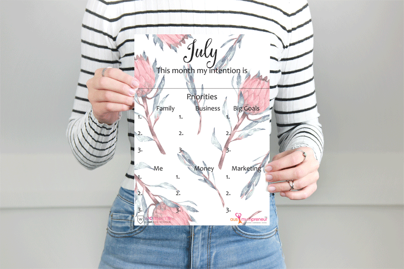July intentions planner